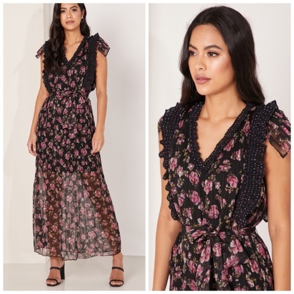 CLOSING CLOSET SALE FOXIEDOX Anaise Anthropologie Dress Floral Print small - Picture 4 of 12